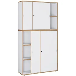 Aktenschrank Salia B100  Weiss, Honigeiche 