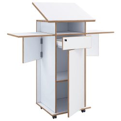 Stehpult Salia Honigeiche/weiss 122,8/43,6/106,6 cm Weiss, Honigeiche 