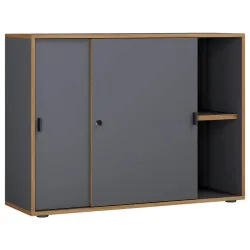 VCM - Büroschrank Schiebetüren Salia 2fach 100, One Size, Anthrazit