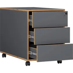 Rollcontainer Salia T70 Anthrazit/honigeiche 42/50/70 cm 