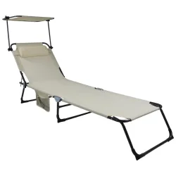 Gartenliege Bindox L Anthrazit, Creme 
