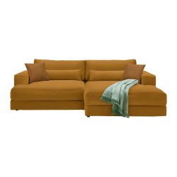 Ecksofa Fabiona Rechts Schwarz Senfgelb 
