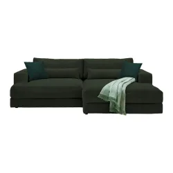Ecksofa Fabiona Rechts Schwarz 