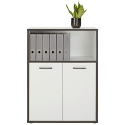 Regalkombination In Weiss/grau 84,5/115,1/41,5 cm 