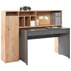 Schreibtischkombination In Dunkelgrau/eiche Dunkelgrau, Eiche Artisan 