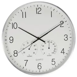 Wanduhr Alluminium Silberfarben Ø Ca. 38cm Silberfarben 