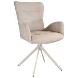 Armlehnstuhl Stella Beige  Sitzfläche 360° drehbar, inklusive Armlehnen Webstoff 