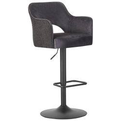 Barhocker Aria Schwarz Metall, Textil Schwarz 