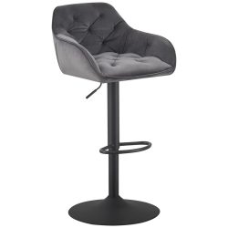 Barhocker Eileen Grau/schwarz Metall, Textil Grau, Schwarz 