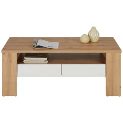 Couchtisch In Weiss/eichefarben Holzwerkstoff 110/65/44 cm 