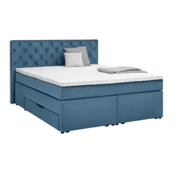 Boxspringbett Chester Blau Ca. 160x200cm 160/200 cm Blau 