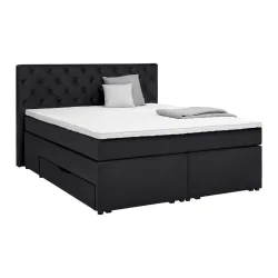Boxspringbett Chester Schwarz Ca. 160x200cm 160/200 cm Schwarz 