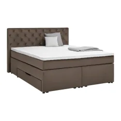 Boxspringbett Chester Dunkelbraun Max. 180x200cm 180/200 cm Dunkelbraun 