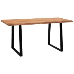Schreibtisch Wl7.263 Akaziefarben/schwarz 160/80/76 cm Schwarz, Akaziefarben 