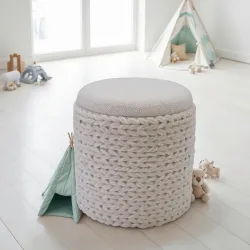 Hocker Wl7.424 Creme Textil 