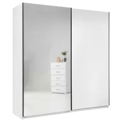Schwebetürenschrank Family Weiss Hochglanz 200/212/62 cm Weiss 