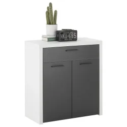 Kommode Modica In Anthrazit/weiss , 82/88/38 cm , 1 Schublade(n) 