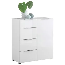 Kommode Siena Weiss , 90/99/40 cm , 4 Schublade(n) 