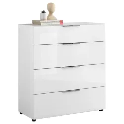 Kommode Siena Weiss , 90/99/40 cm , 4 Schublade(n) 