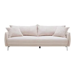 Bigsofa Kiss In Weiss Textil, Holzwerkstoff Weiss 