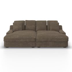 Bigsofa Eleonora Cord Braun Holz, Textil Braun 