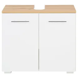 Waschbeckenunterschrank In Weiss/eichefarben 65/58/32 cm 