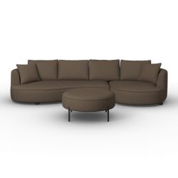 Wohnlandschaft Nilas Braun Chenille Mit Hocker Chenille Braun 