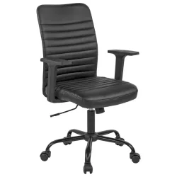 Chefsessel Noir Schwarz Lederlook Schwarz 
