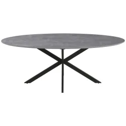 Esstisch Matteo Grau Metall, Holzwerkstoff 