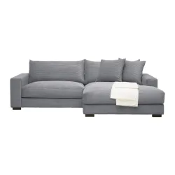 Wohnlandschaft Pedro-3s.rec Grau Cord Grau 