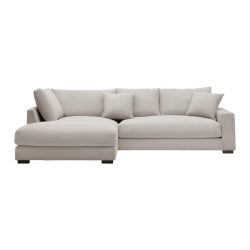 Ecksofa Pedro Beige Struktur, Plüsch Beige 
