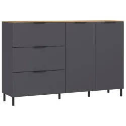 Kommode California In Graphitfarben/eichefarben , 151/98/40 cm , 3 Schublade(n) 