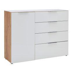 Sideboard Oakland In Weiss/eichefarben  134/102/42 cm 4 Schublade(n) 