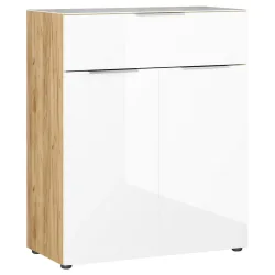 Kommode Oakland In Weiss/eichefarben , 83/102/42 cm , 1 Schublade(n) 