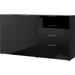 Sideboard Oakland In Schwarz  184/102/42 cm 4 Schublade(n) 
