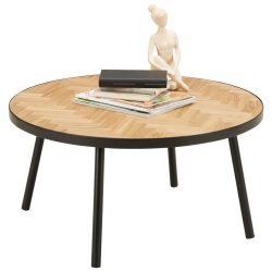 Couchtisch In Naturfarben/schwarz Ø Ca. 80cm Metall, Holzwerkstoff 80/40 cm 