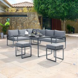 Gartenlounge-set Mexiko Anthrazit 5-teilig  241/66/176 cm 