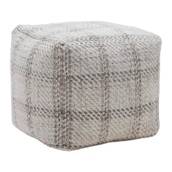 Pouf Leon -Trend- Beige Textil, Naturmaterialien Beige 