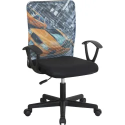 Drehstuhl New York Schwarz/multicolor Netzbespannung Multicolor, Schwarz 