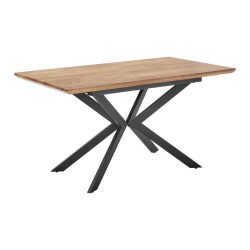 Esstisch Ausziehbar Aki Walnussfarben Mdf Metall, Holzwerkstoff 