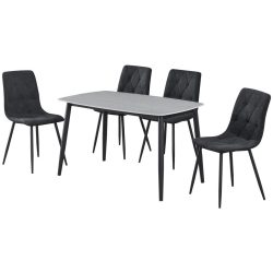 Tischgruppe Andi Grau/schwarz 120/79/73 cm 