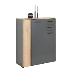Schuhschrank Cadix Anthrazit/eichefarben 90/110/36 cm 