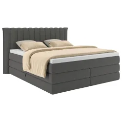 Boxspringbett Lina Anthrazit Ca. 200x200cm 200/200 cm Anthrazit 