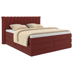 Boxspringbett Lina Rot Ca. 200x200cm 200/200 cm Rot 
