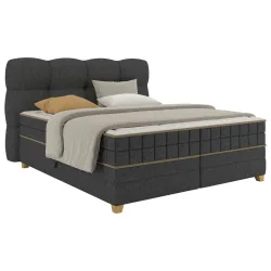 Boxspringbett Bianco Anthrazit Ca. 180x200cm 180/200 cm Anthrazit 