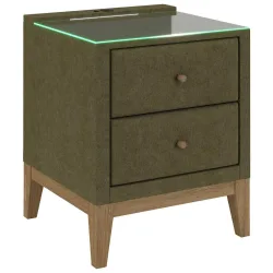 Nachttisch Elena 48/68/45 cm Buche Olivgrün 