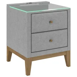 Nachttisch Elena 48/68/45 cm Buche Silberfarben 