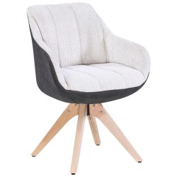 Armlehnstuhl Relax Dunkelgrau/beige  Sitzfläche 360° drehbar Samt 