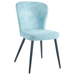 Stuhl Lynn In Blau  Samt 