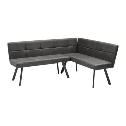 Eckbank Cooper Grau Metall, Textil Grau 